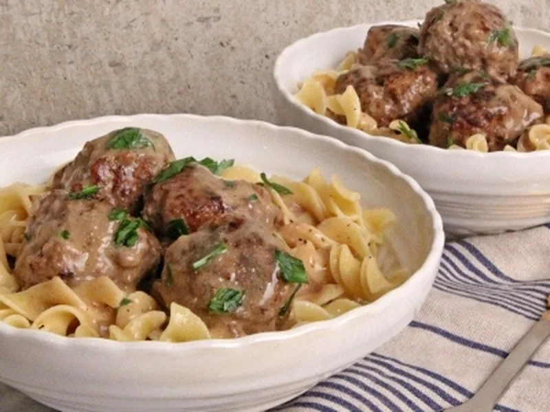 Classic Swedish Meatballs with Creamy Gravy and Fresh Herbs
