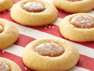 Salted Caramel Thumbprint Cookies