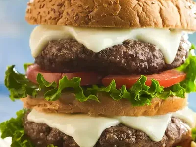 Double Burger with Melted Cooper Sharp Cheese