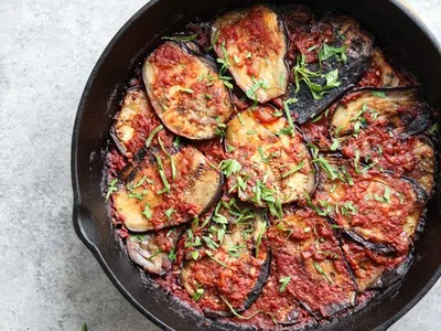 Turkish Eggplant Casserole with Tomato Sauce