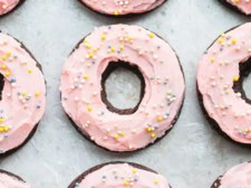 Chocolate Beet Donuts with Coconut Glaze