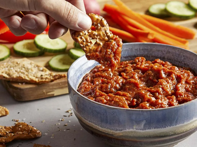 Spanish Roasted Vegetable Dip with Smoked Paprika