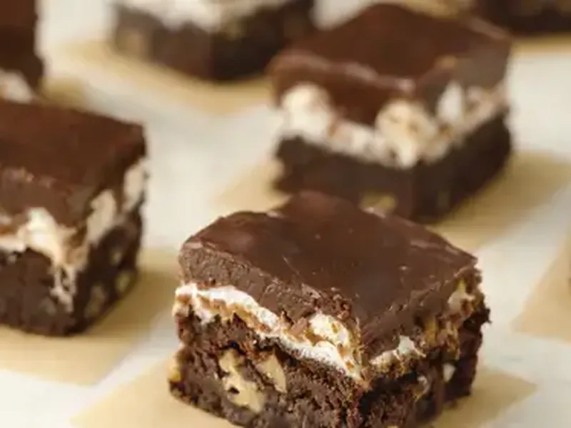 Gluten-Free Mississippi Mud Brownies with Marshmallow Frosting