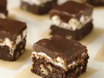 Gluten-Free Mississippi Mud Brownies with Marshmallow Frosting