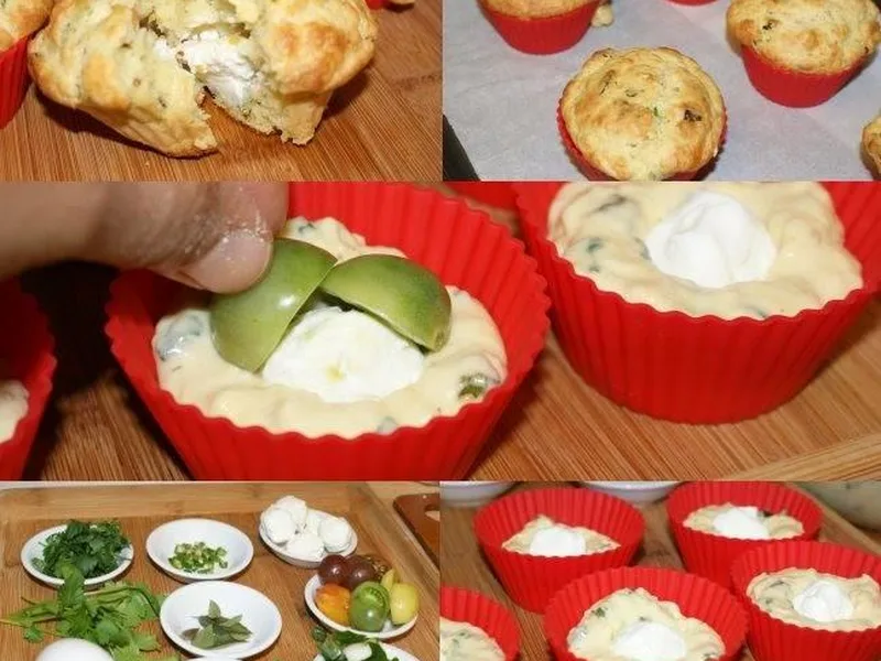 Savory Chickpea Flour Breakfast Muffins with Goat Cheese