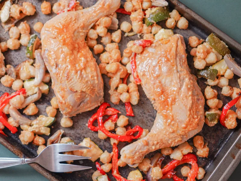 Sheet Pan Chicken and Gnocchi with Sweet Glazed Vegetables
