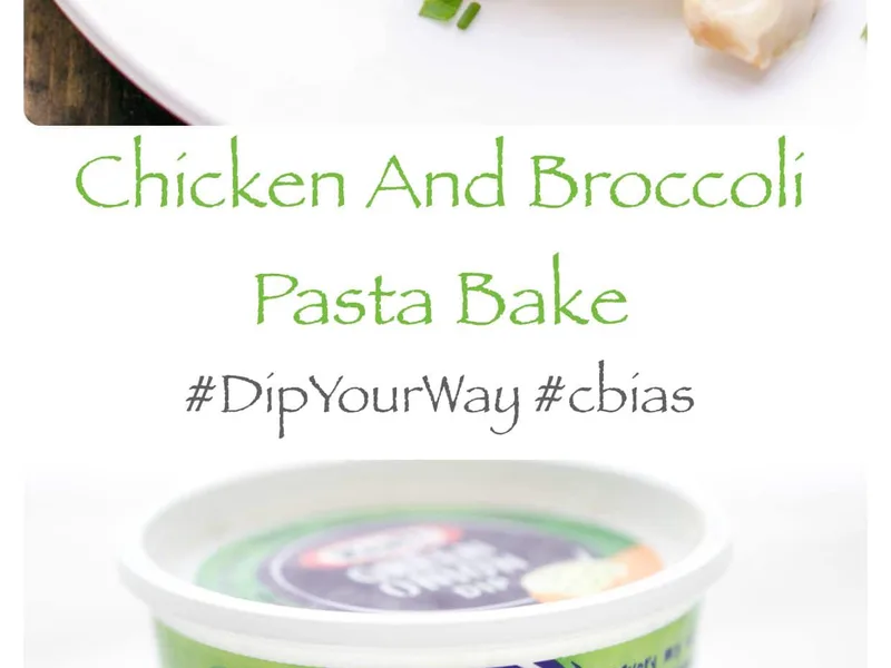 Easy Chicken Broccoli Pasta Bake with Green Onion Dip