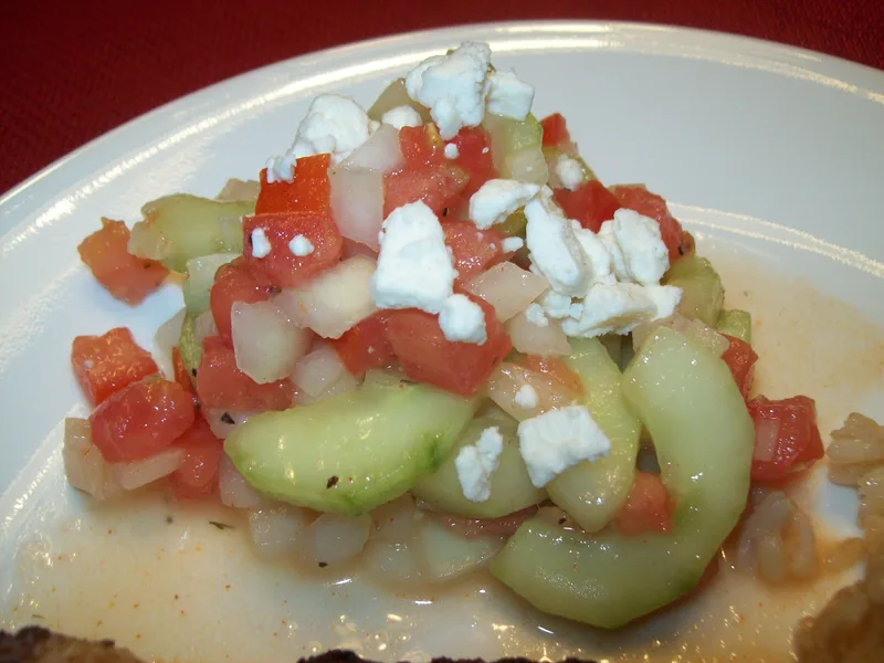 Refreshing Cucumber Tomato Salad with Feta and Dill