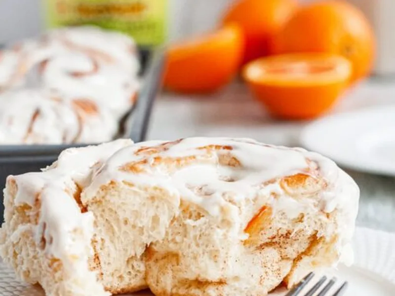 Dairy-Free Orange Honey Rolls with Cream Cheese Icing
