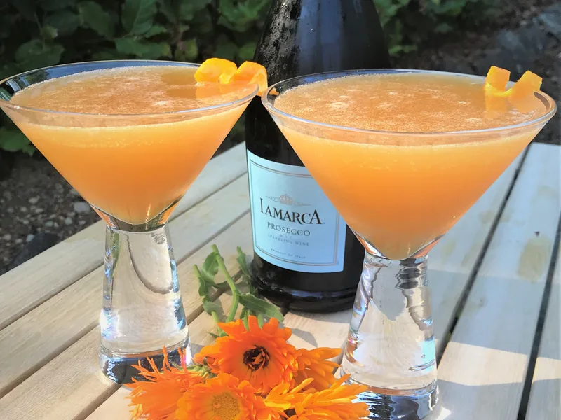 Bourbon Honey French 75 Cocktail with Orange Bitters