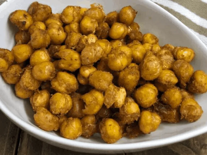 Air Fryer Smoky Roasted Chickpeas with Paprika and Cumin