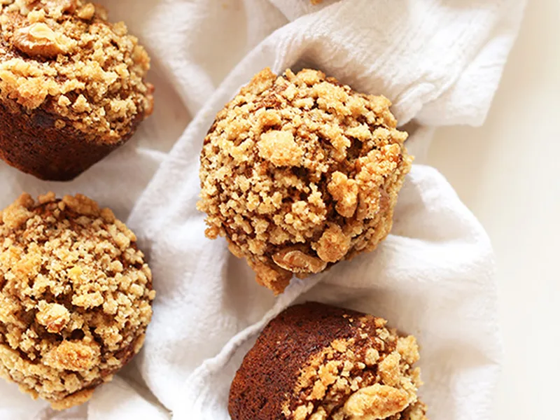 Banana Crumb Muffins with Whole Wheat and Oat Streusel