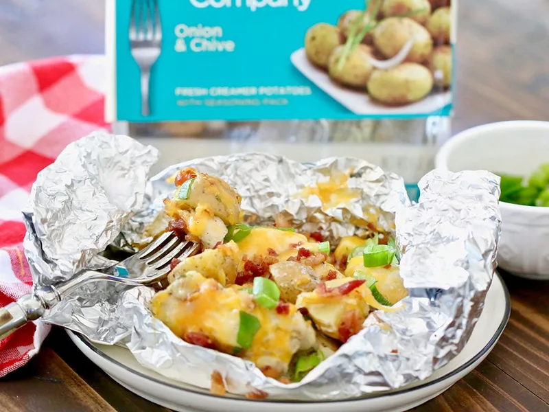 Creamy Chicken and Potato Foil Packs