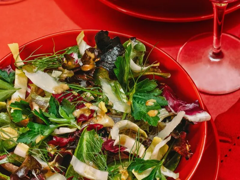 Bitter Greens Salad with Spicy Balsamic Vinaigrette