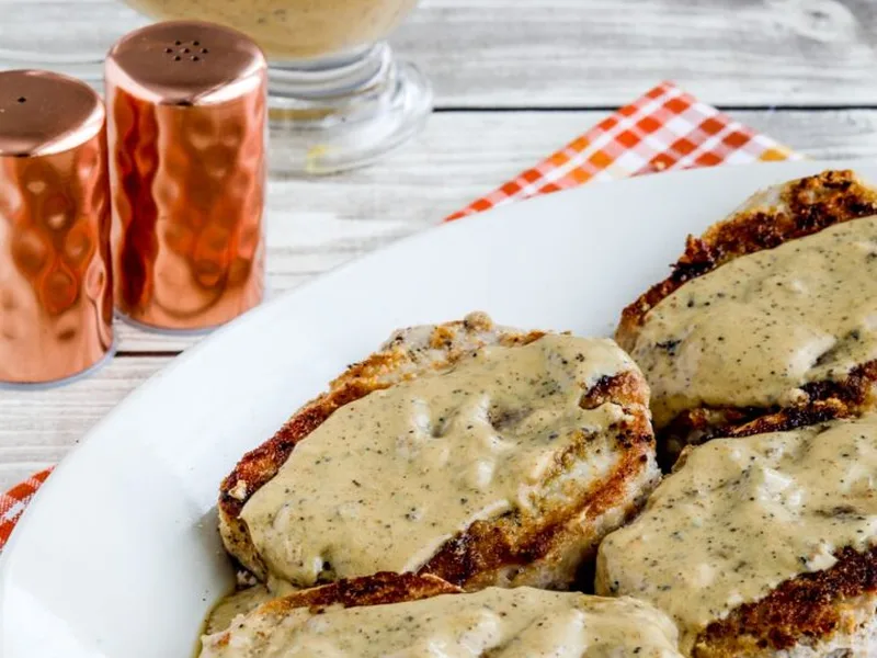 Grain-Free Almond-Crusted Pork Chops with Mustard Cream Sauce