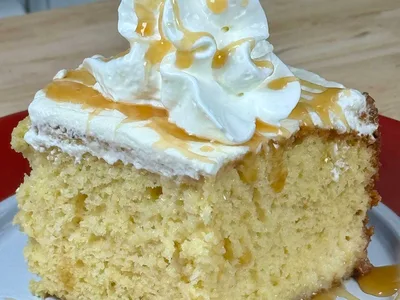 Easy Yellow Cake Mix Tres Leches with Whipped Cream Topping