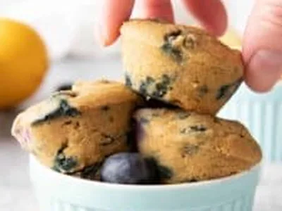 Mini Vegan Lemon Blueberry Muffins