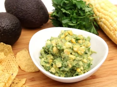Grilled Corn Guacamole with Smoked Paprika Butter
