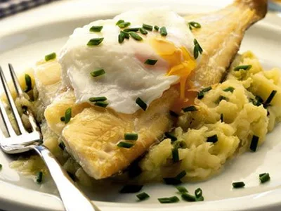 Smoked Haddock and Colcannon with Poached Eggs