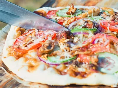 Grilled BBQ Chicken Pizza with Homemade Dough