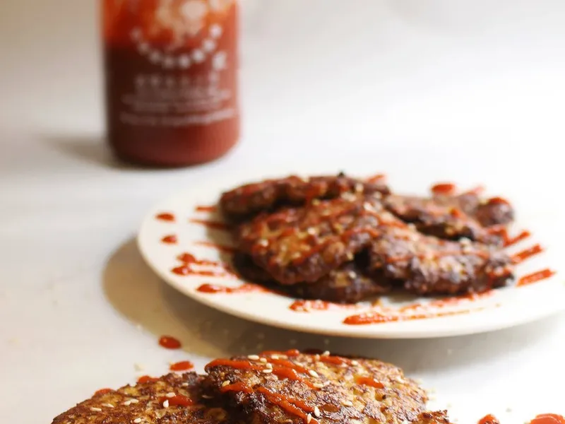 Crispy Sesame Cauliflower Rice Cakes - 15 Minute Recipe