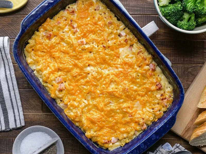 Baked Ham and Cheese Macaroni Casserole