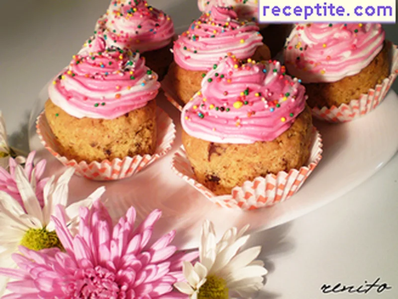 Chocolate Muffins with Brown and White Sugar
