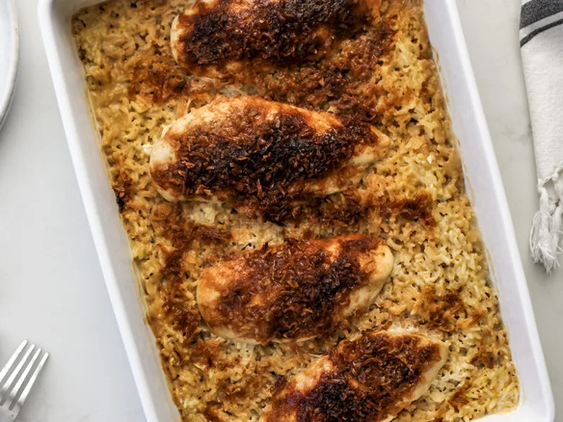 One-Pot Baked Chicken and Rice Casserole