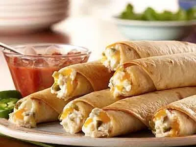 Crispy Jalapeño Popper Chicken Taquitos