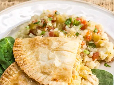 Baked Green Chile Chicken Empanadas with Mexican Cheese