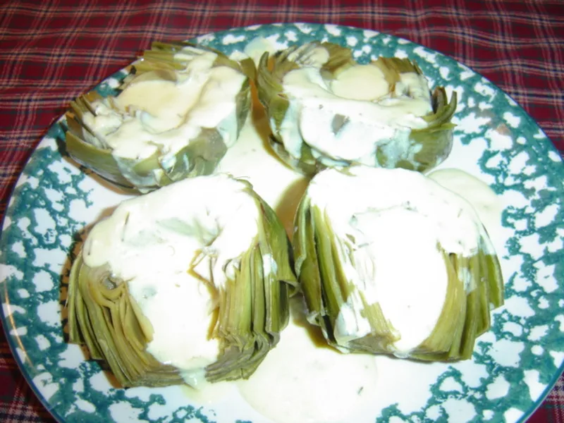 Pan-Seared Artichokes With Lemon Rosemary Aioli