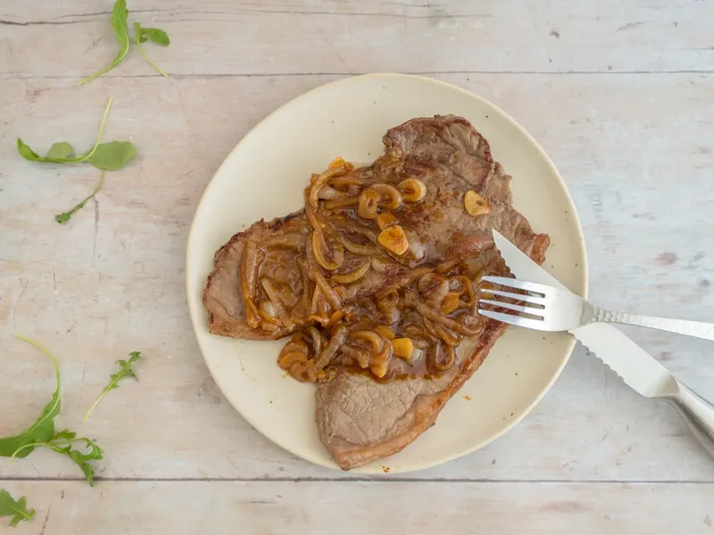 Keto 5-Ingredient Steak with Rich Onion Pan Gravy