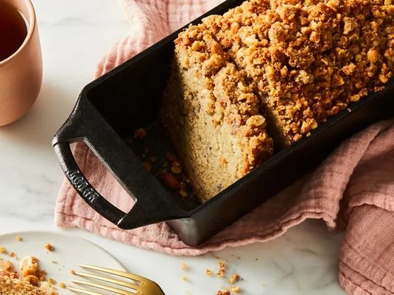 Brown Butter Banana Bread With Peanut Streusel
