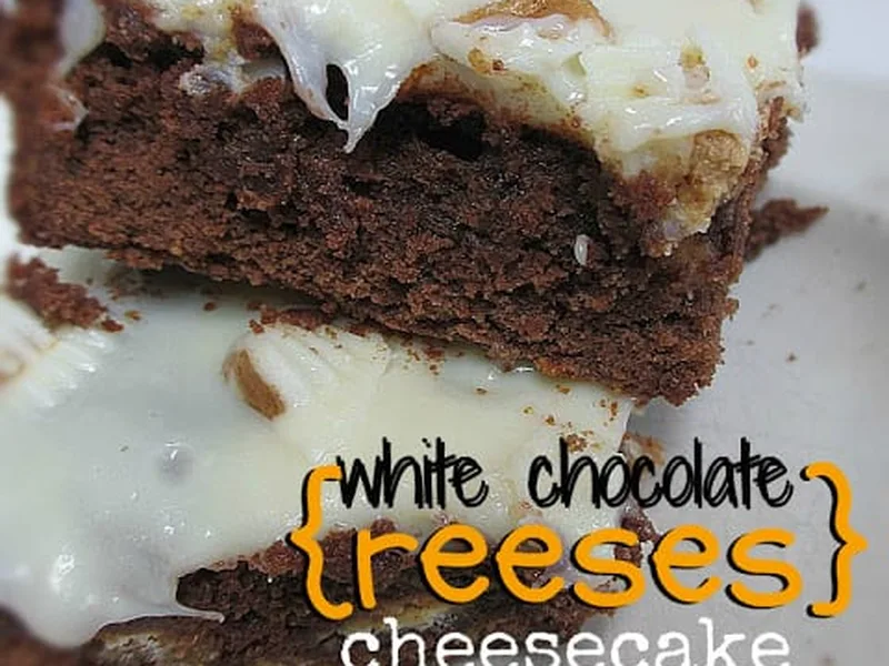 White Chocolate Peanut Butter Cup Cheesecake Brownies