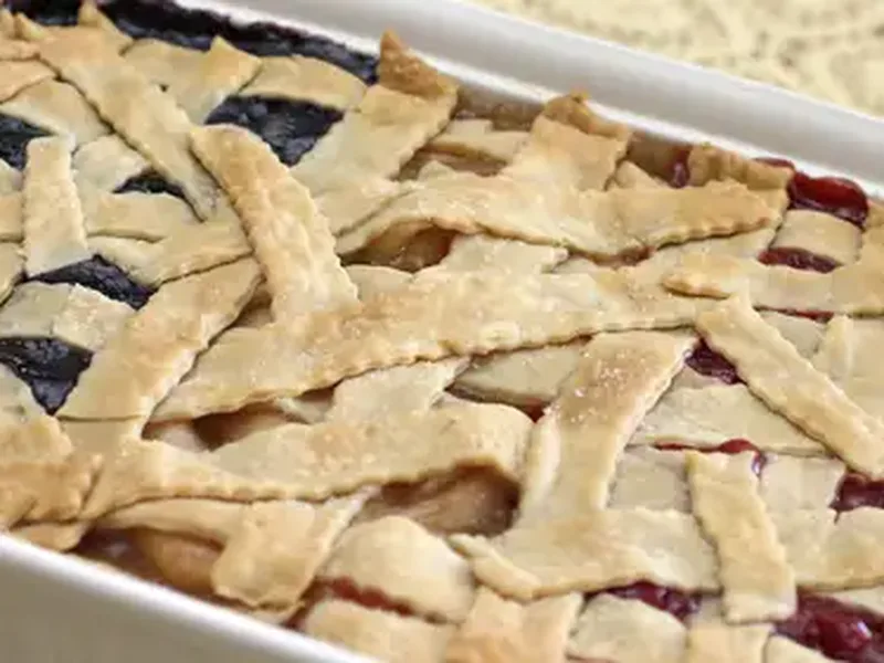 Three-in-One Fruit Patch Pot Pie with Apple Cherry Blueberry