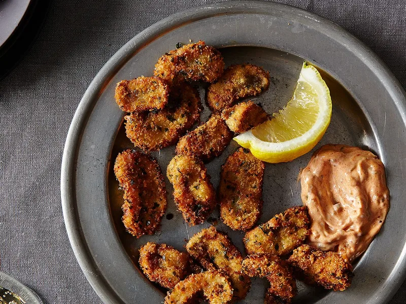 Crispy Panko-Crusted Fried Mushrooms with Smoked Paprika Remoulade