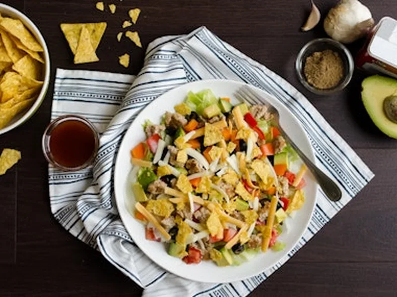 Spiced Pinto Bean Taco Salad with Honey-Adobo Dressing