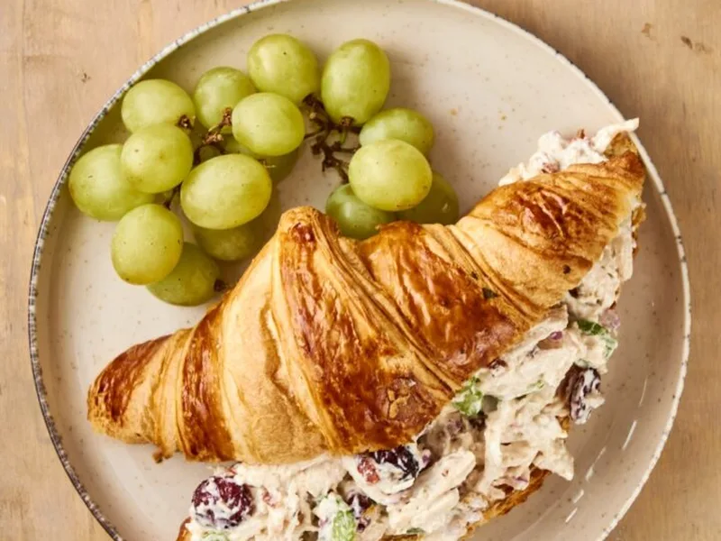 Chicken Salad Croissant Sandwiches with Bacon