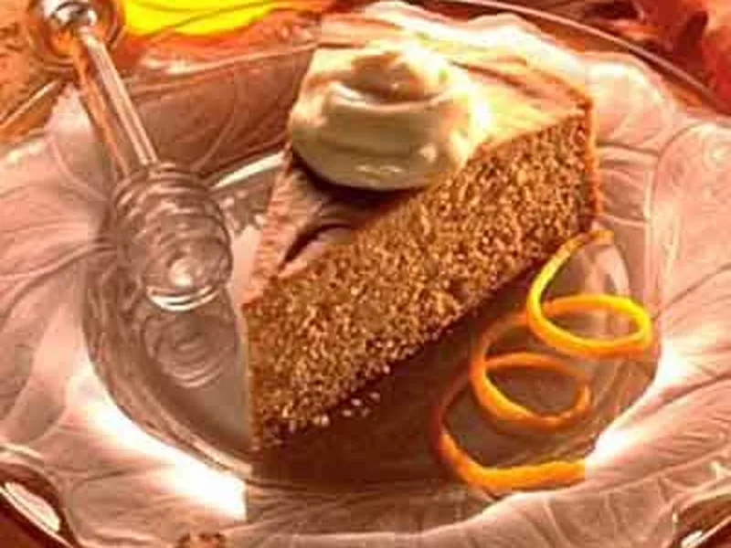 Honey Spice Cake with Orange Cream Topping