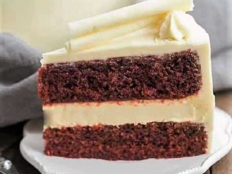 Cheesecake-Filled Red Velvet Layer Cake