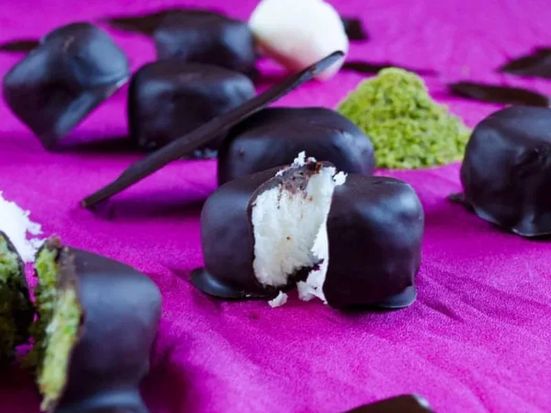 Coconut Pistachio Chocolate Candies - No-Bake Treats