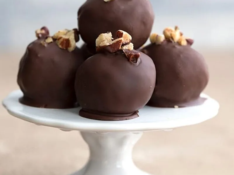 Keto Pecan Pie Truffles with Sugar-Free Chocolate Coating