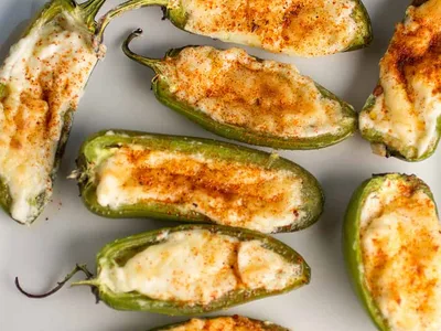 Four Cheese Jalapeno Poppers with Cream Cheese and Asiago
