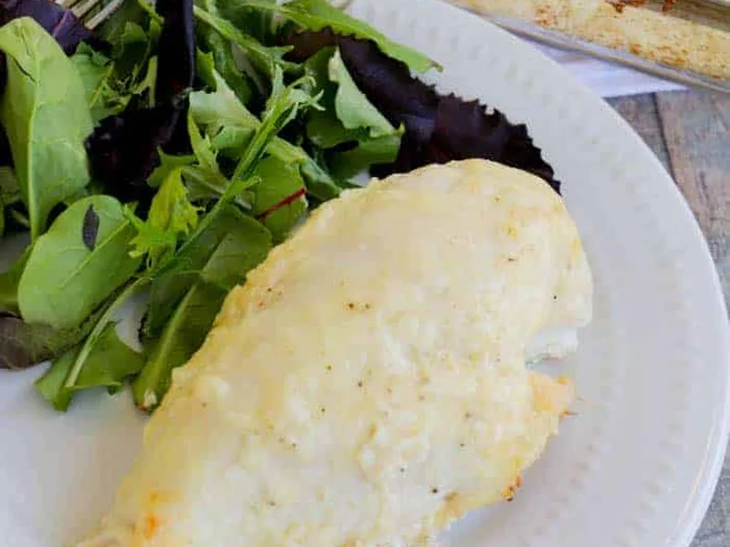 Baked Creamy Swiss Parmesan Chicken with Sour Cream