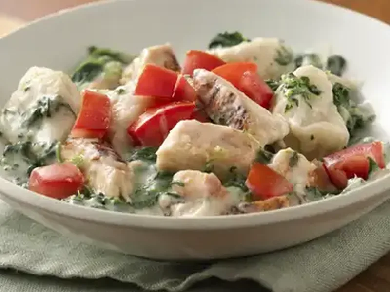 Chicken Florentine French Bread Gnocchi with Alfredo Sauce