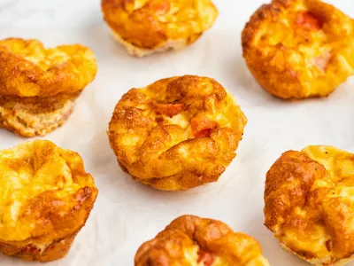 5-Ingredient Cheddar Ham Mini Quiches