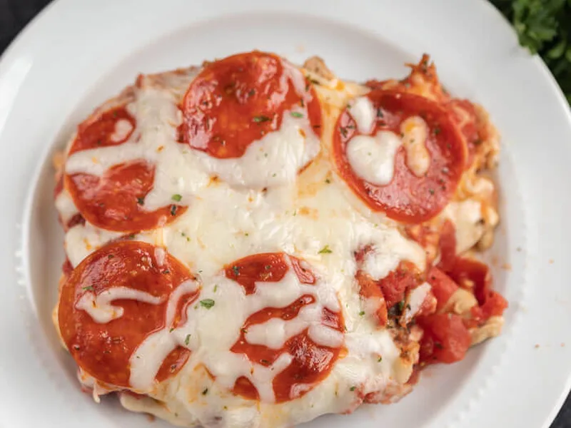 Low Carb Pizza Chicken Keto Bake