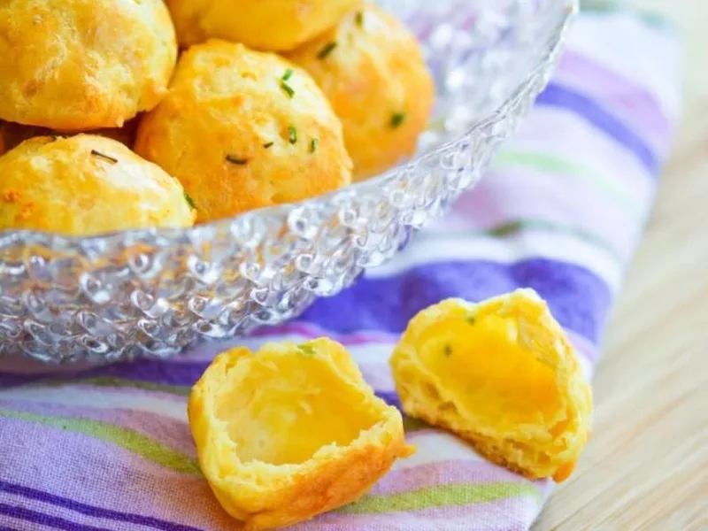 Cheese and Citrus-Chive Gougeres, Crispy and Airy