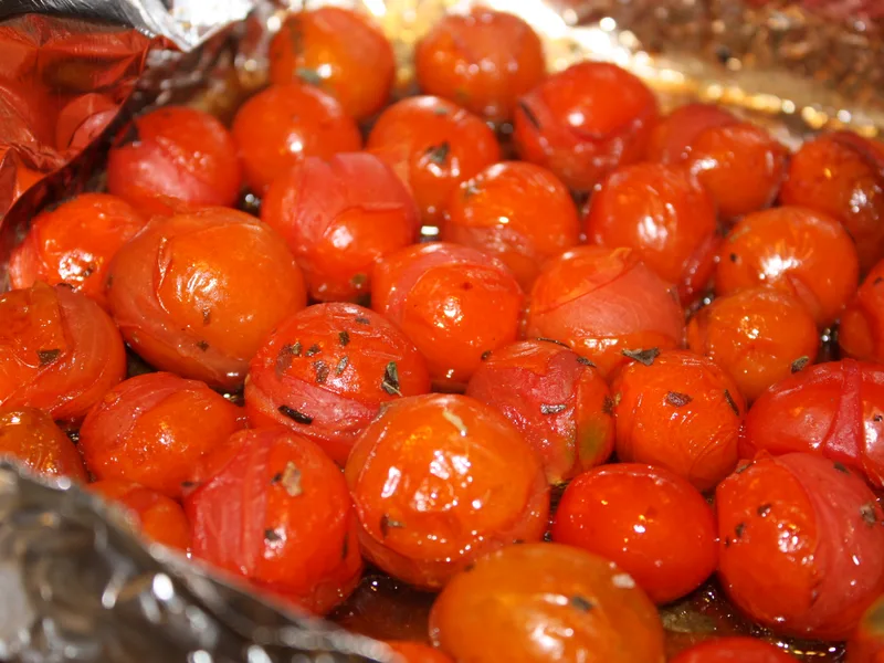 Grilled Cherry Tomatoes with Garlic and Balsamic