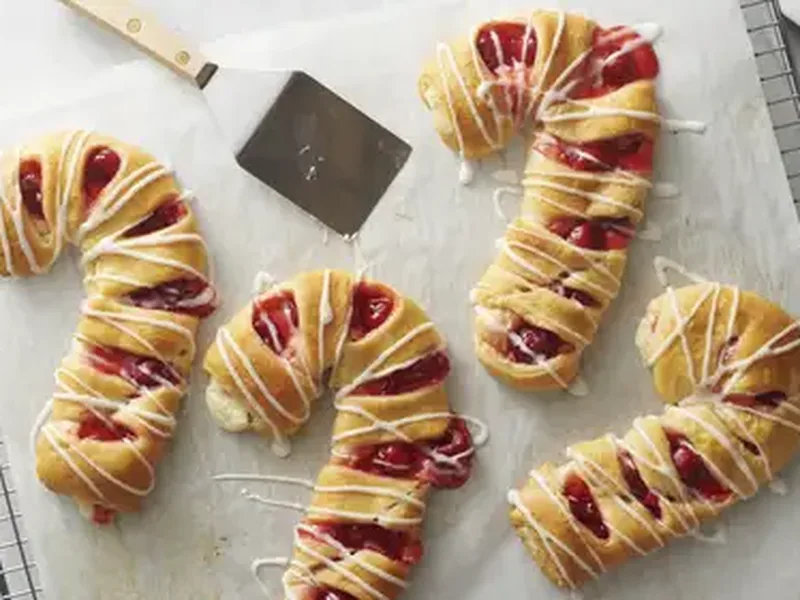Mini Cherry Cheesecake Candy Cane Crescent Danishes